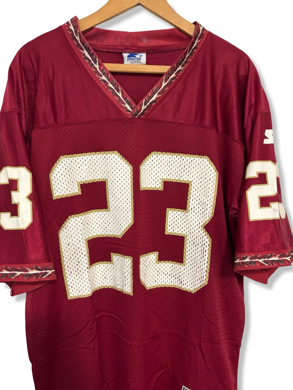 Vintage STARTER Florida State Maroon Football Jersey with White & Gold Trim #23 - Picture 3 of 7